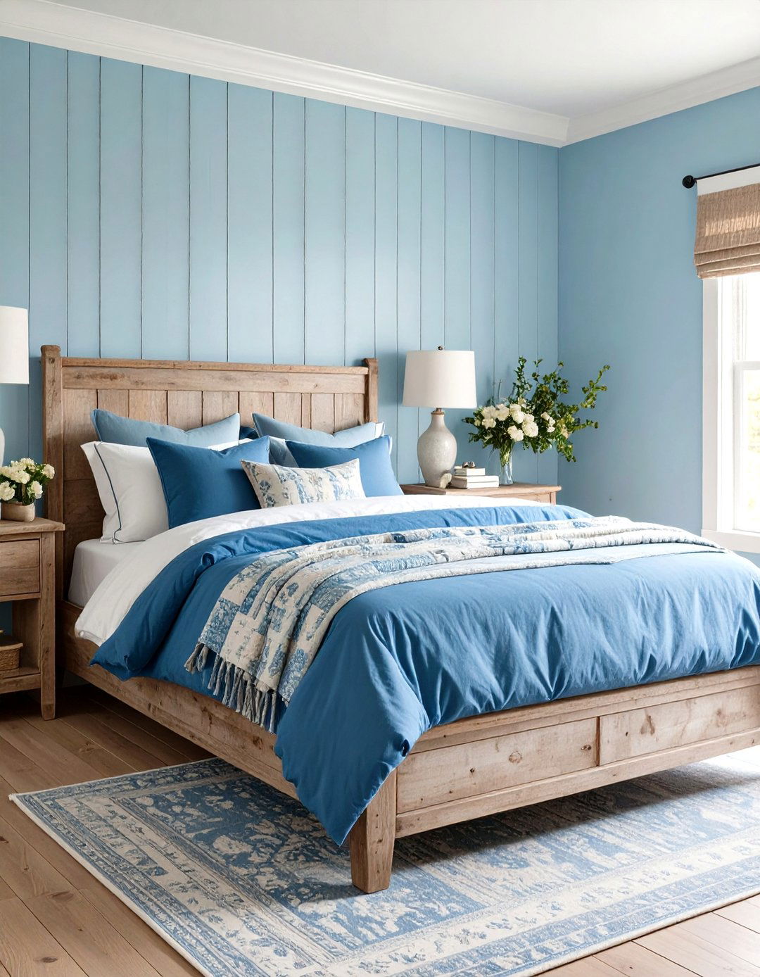 Farmhouse Light Blue Bedroom - 30 light blue bedroom ideas
