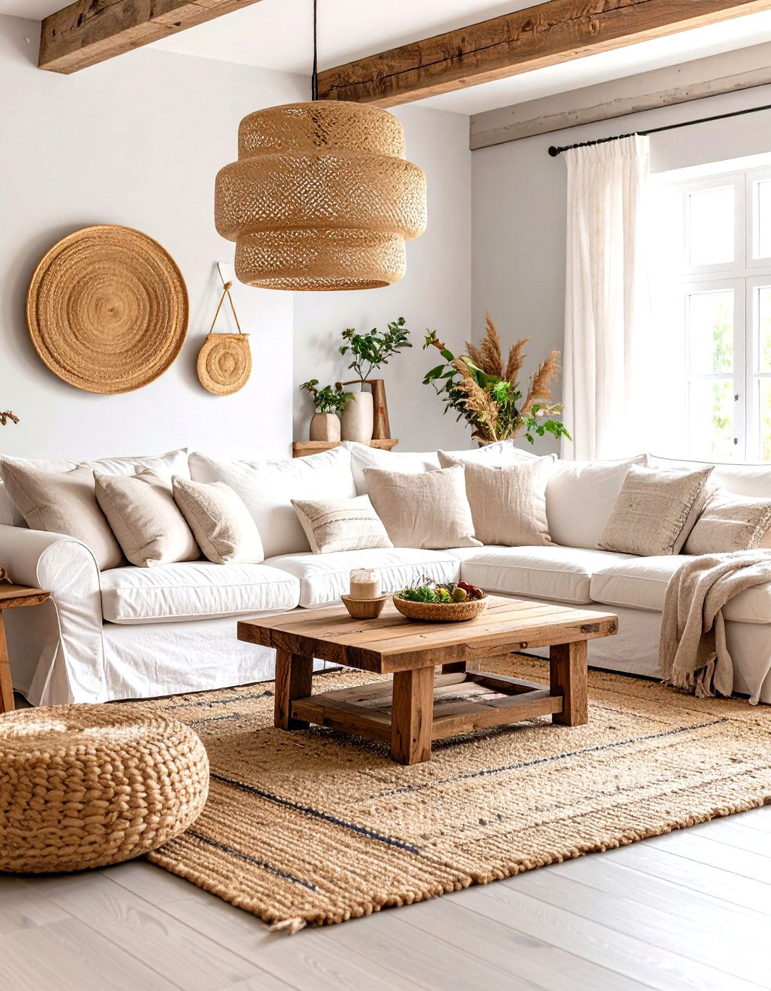 Farmhouse Living Room with Neutral Tones - 30 farmhouse interior design ideas