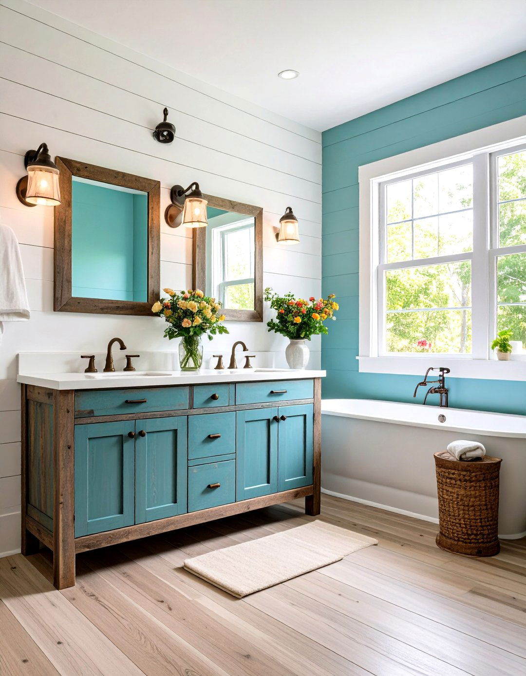 Farmhouse Powder Bathroom - 30 powder bathroom ideas