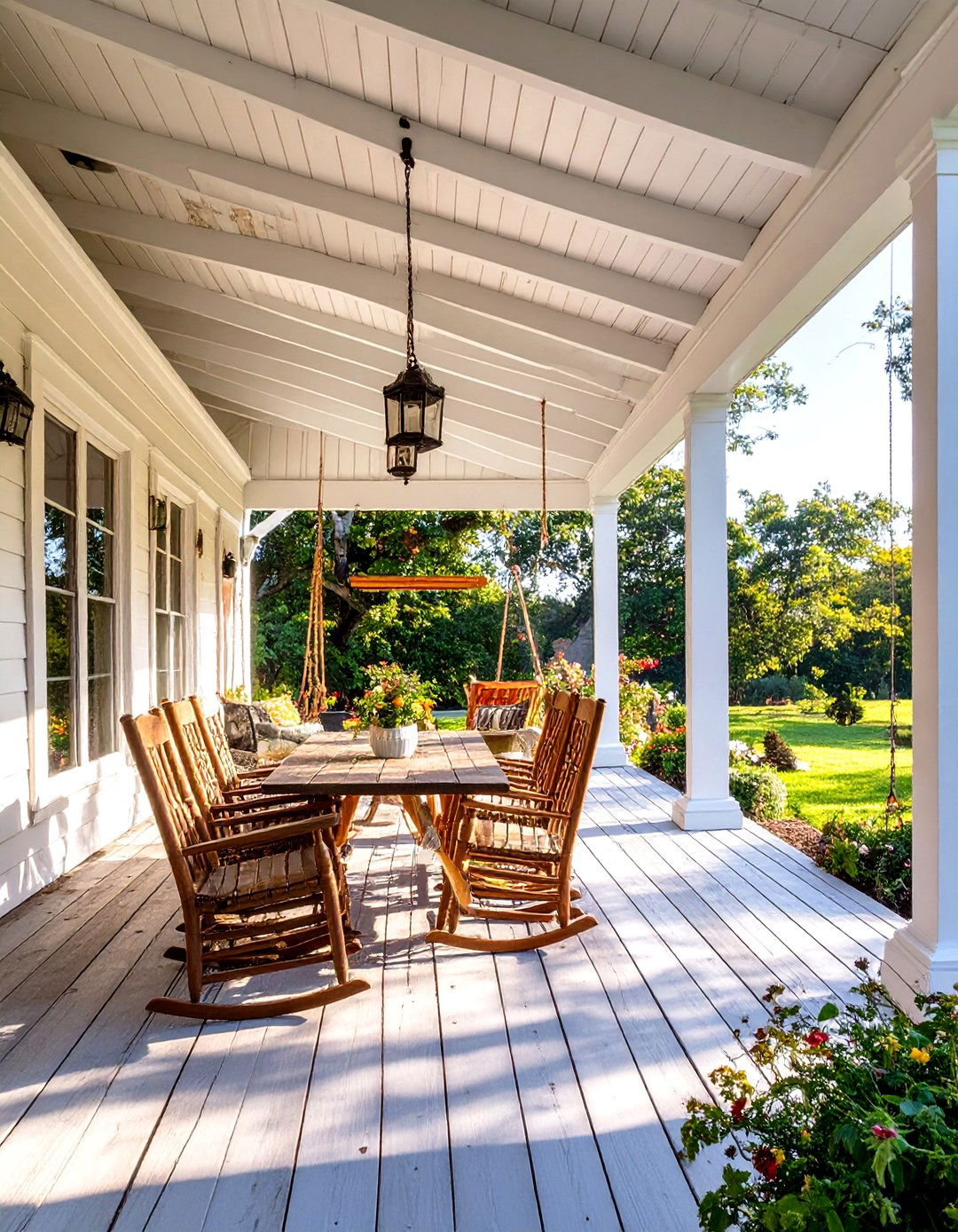 Farmhouse Style Covered Patio - 30 outdoor covered patio ideas