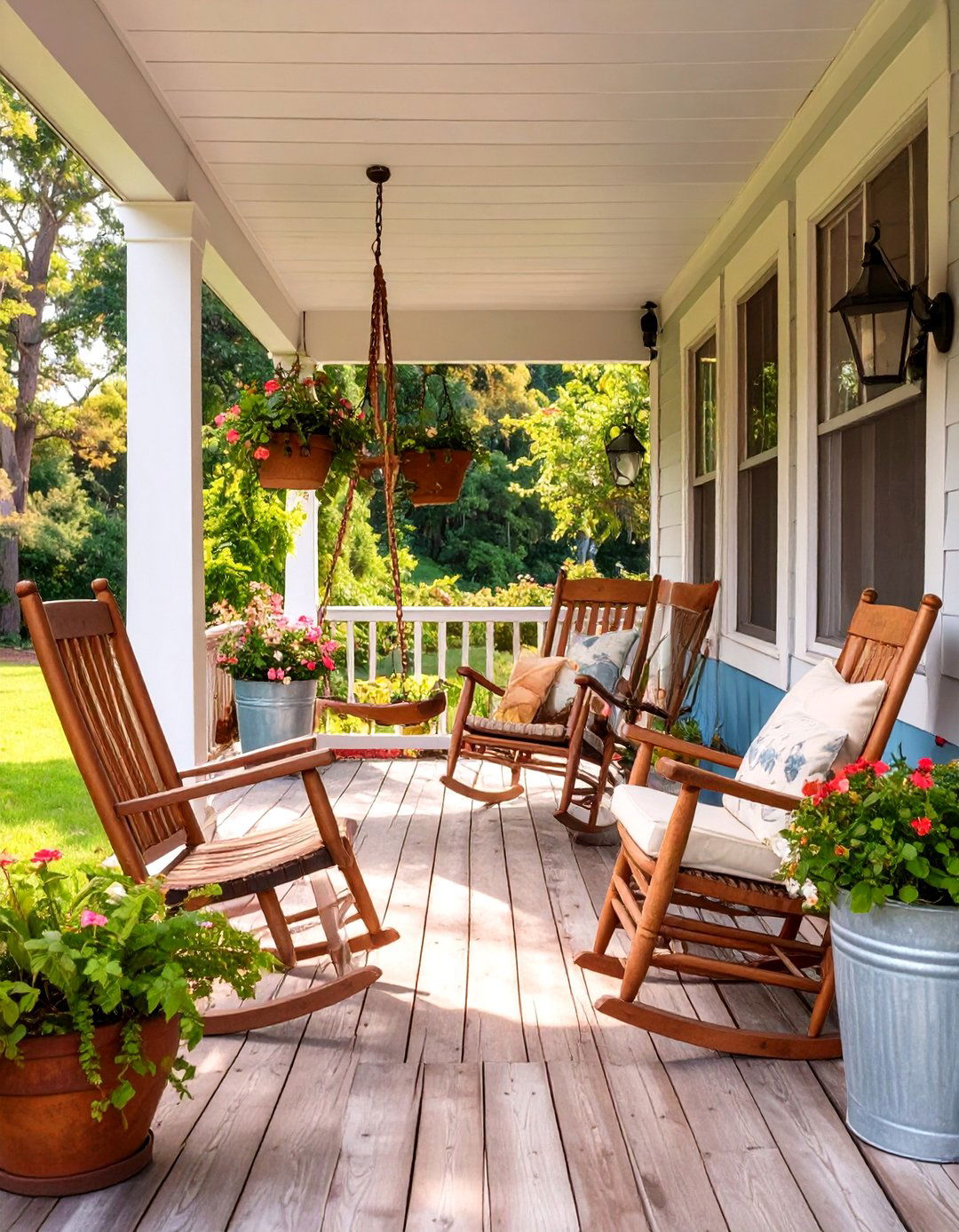 Farmhouse Style Porch Living - 30 backyard seating ideas