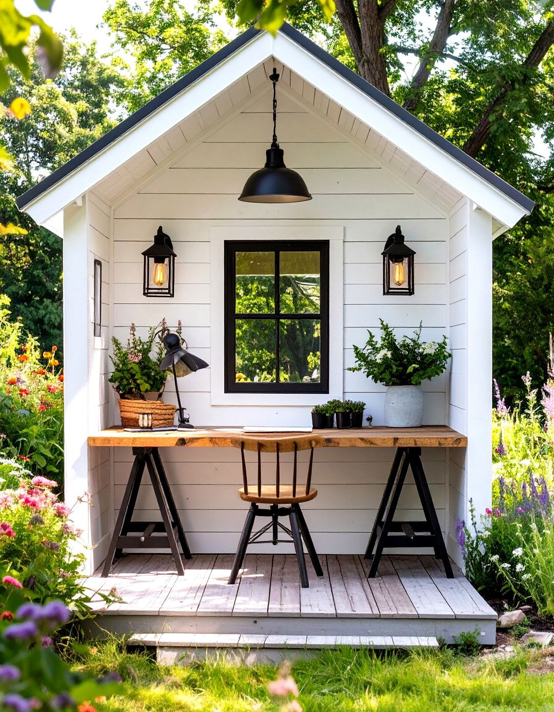Farmhouse Style Shed Office - 30 shed office ideas