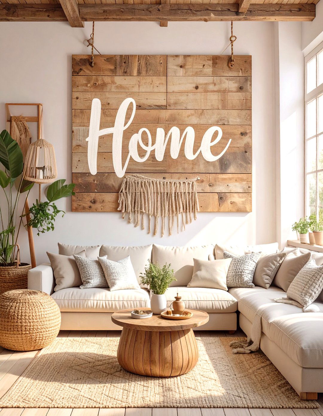 Farmhouse Style Wooden Signs - 30 wall pictures for living room ideas
