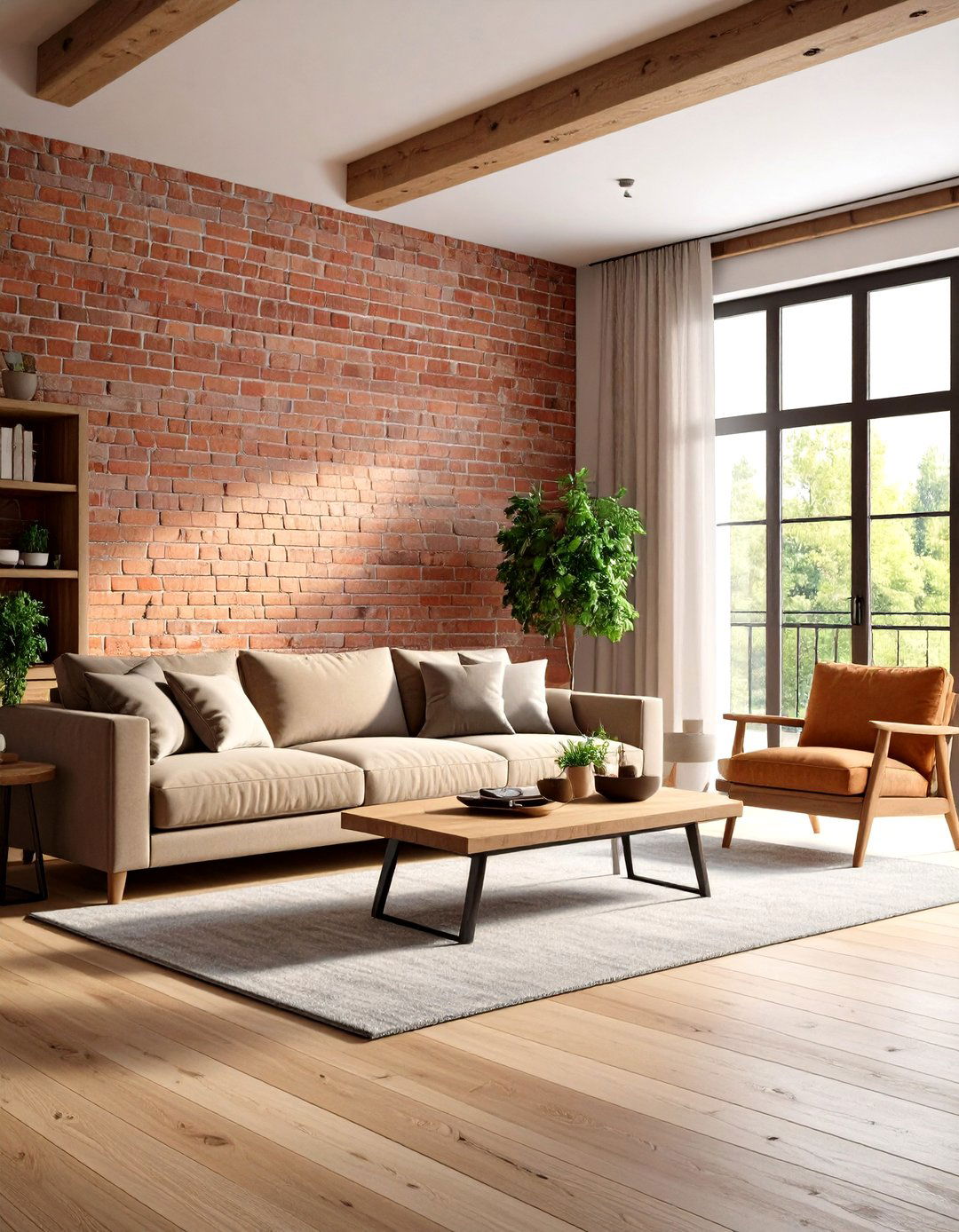 Farmhouse Style with Exposed Brick Walls - 30 farmhouse interior design ideas