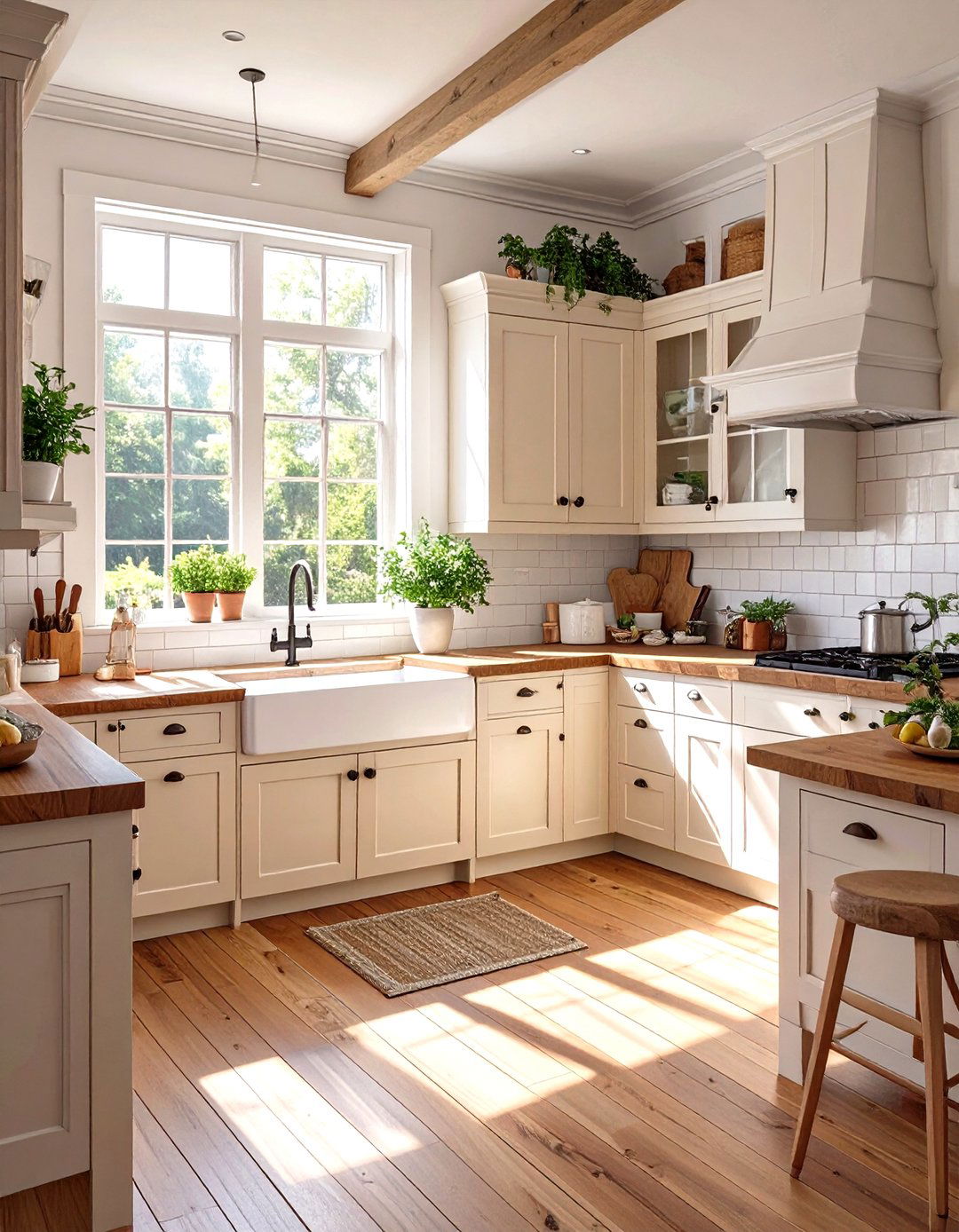 Farmhouse U Shaped Kitchen with an Apron Sink - 30 u shaped kitchen designs
