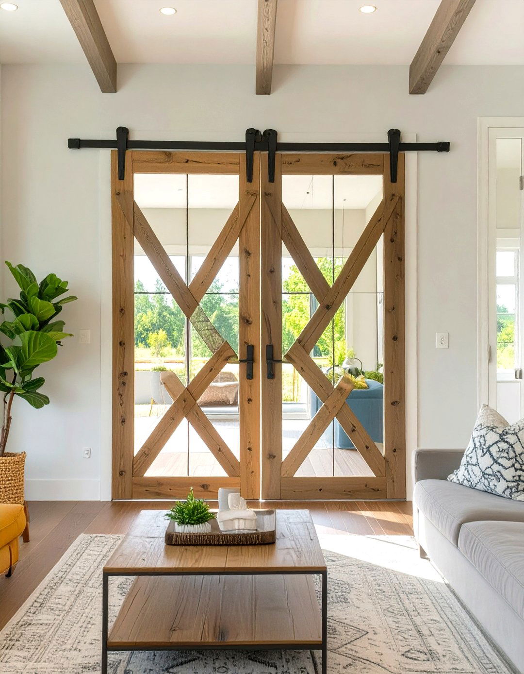 Farmhouse X Brace Barn Doors - 30 closet doors ideas