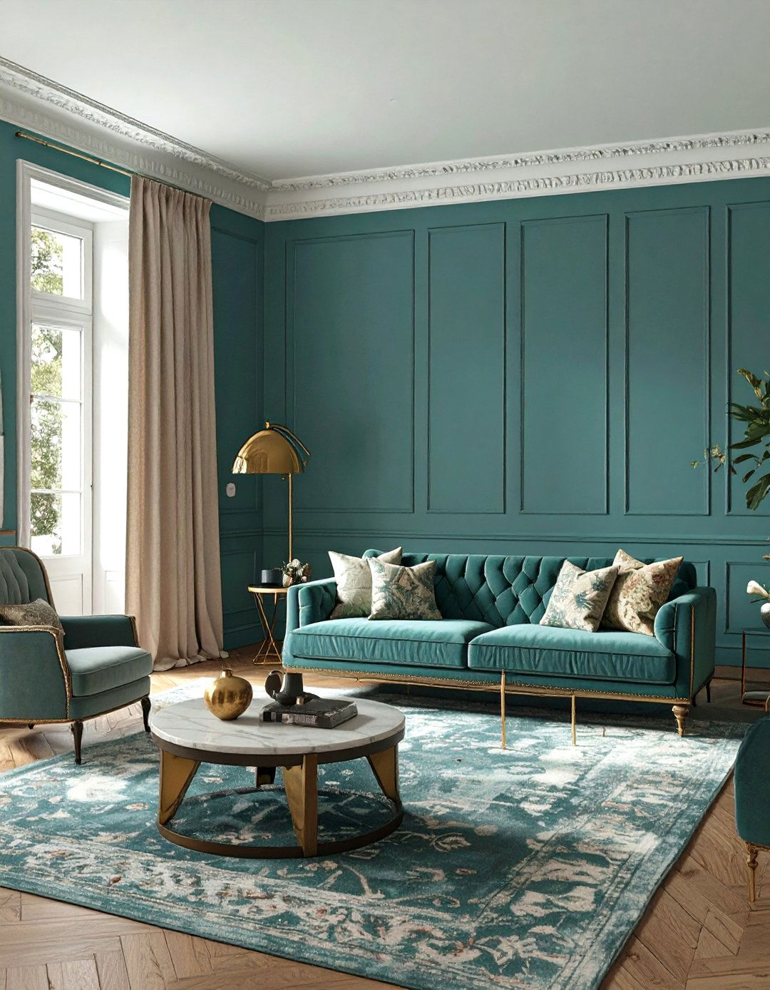 Farrow and Ball Green Smoke Living Room - 30 green living room ideas