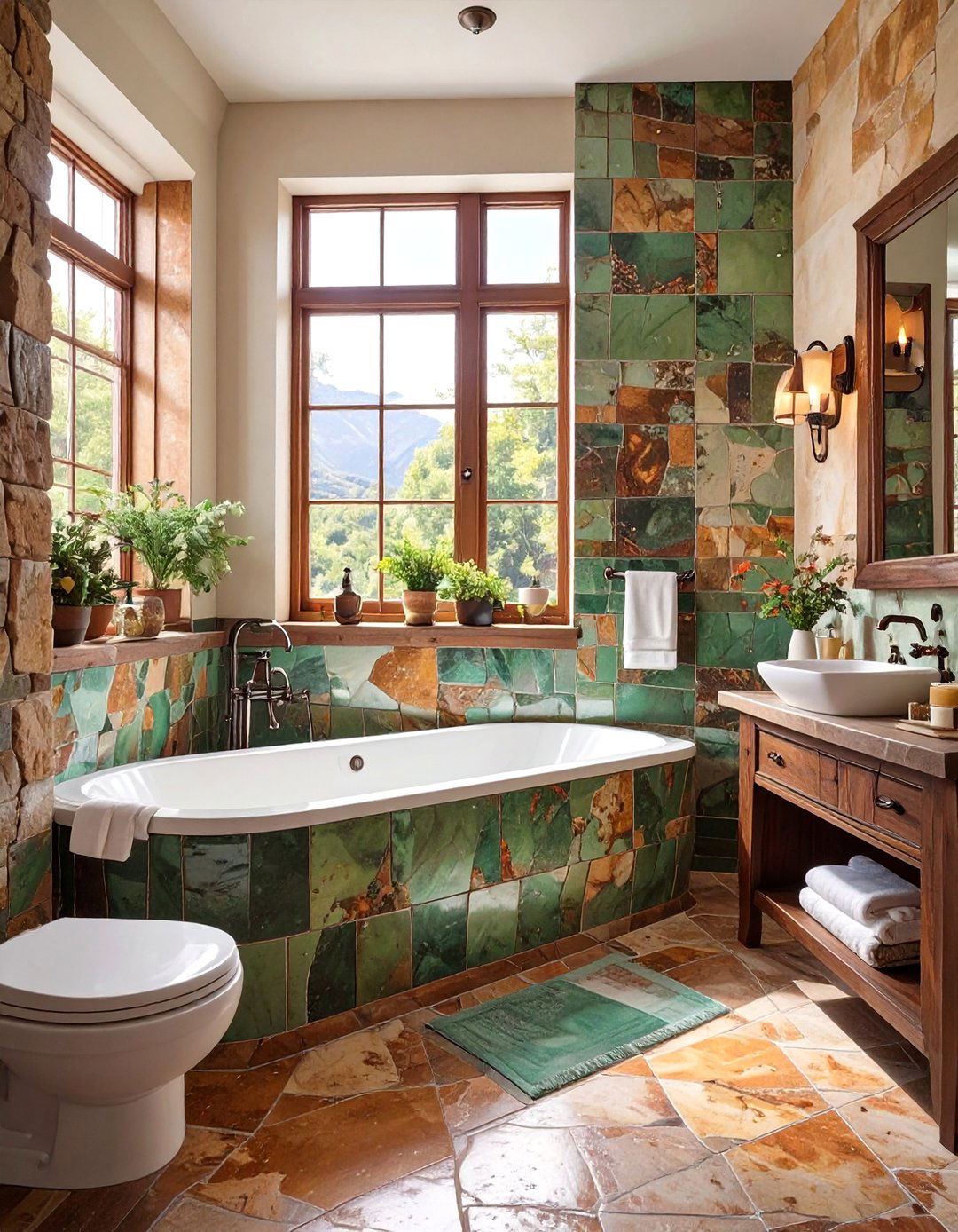 Faux Aged Patina Finish - 30 bathroom tile paint ideas