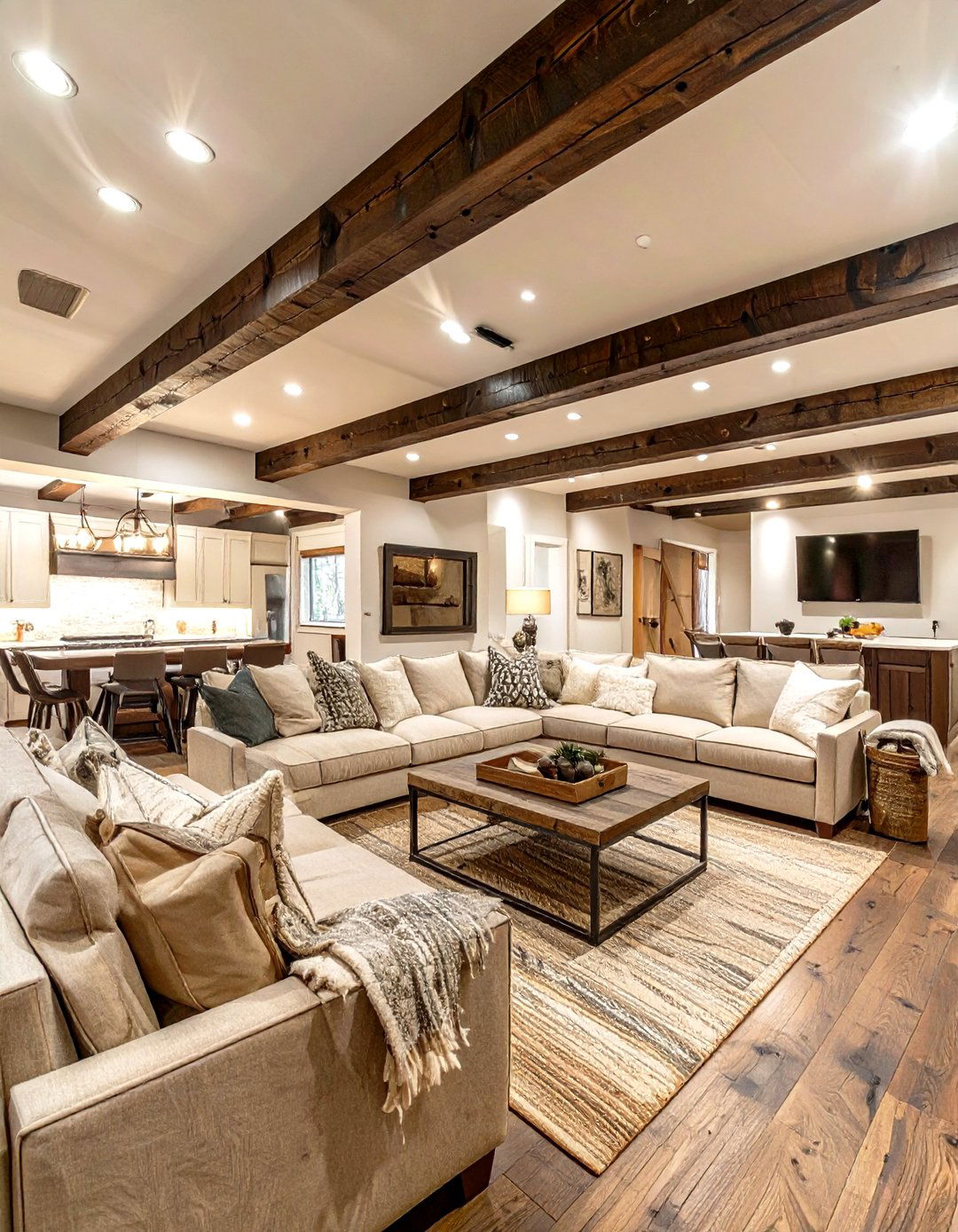 Faux Beam Farmhouse Style - 30 low basement ceiling ideas