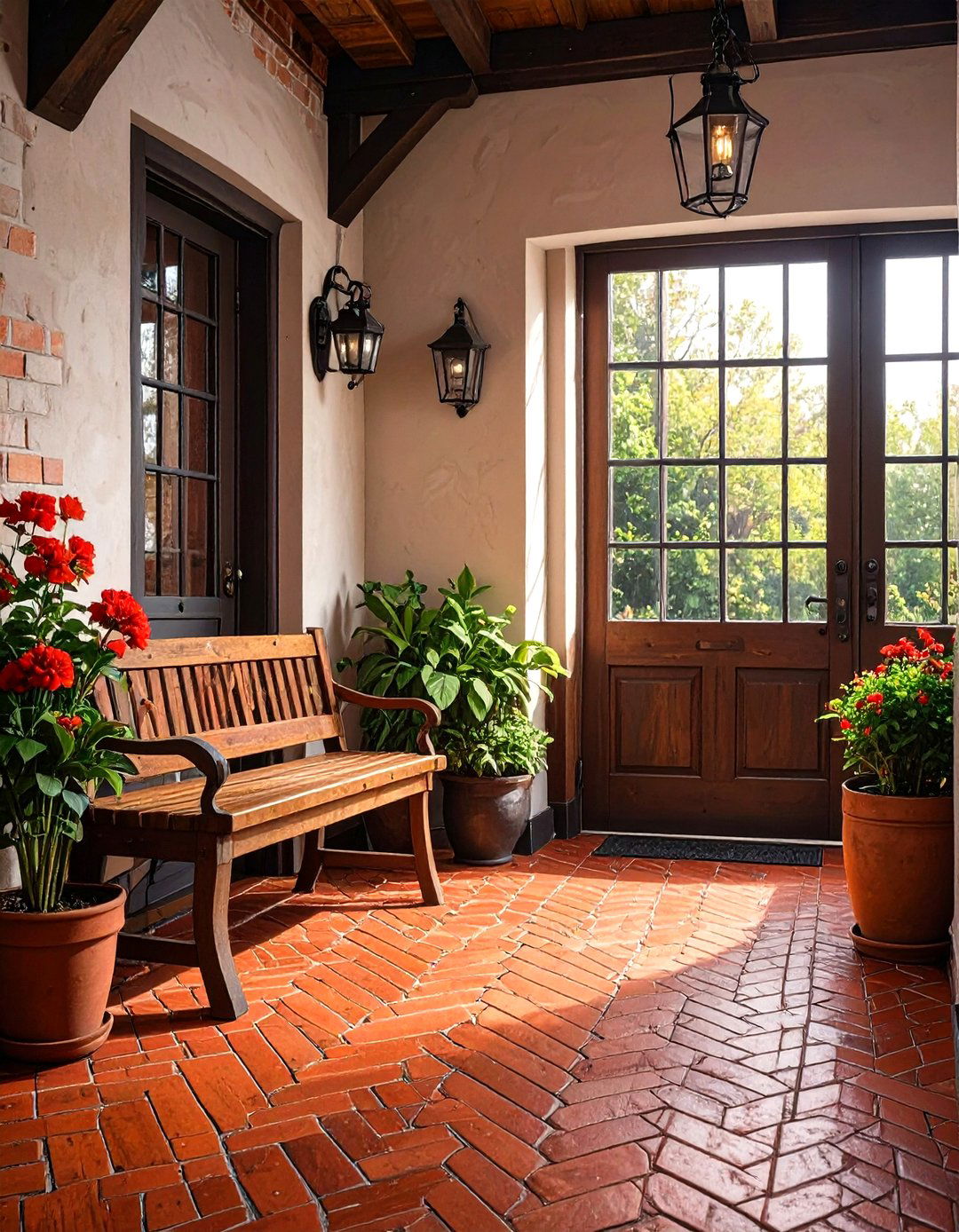 Faux Brick Porcelain Tile - 30 modern entryway tile ideas