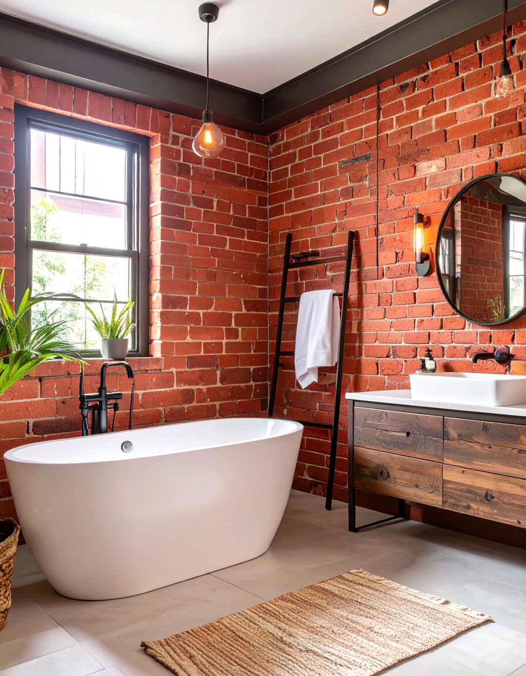 Faux Brick Wall Wallpaper - 30 bathroom wallpaper ideas