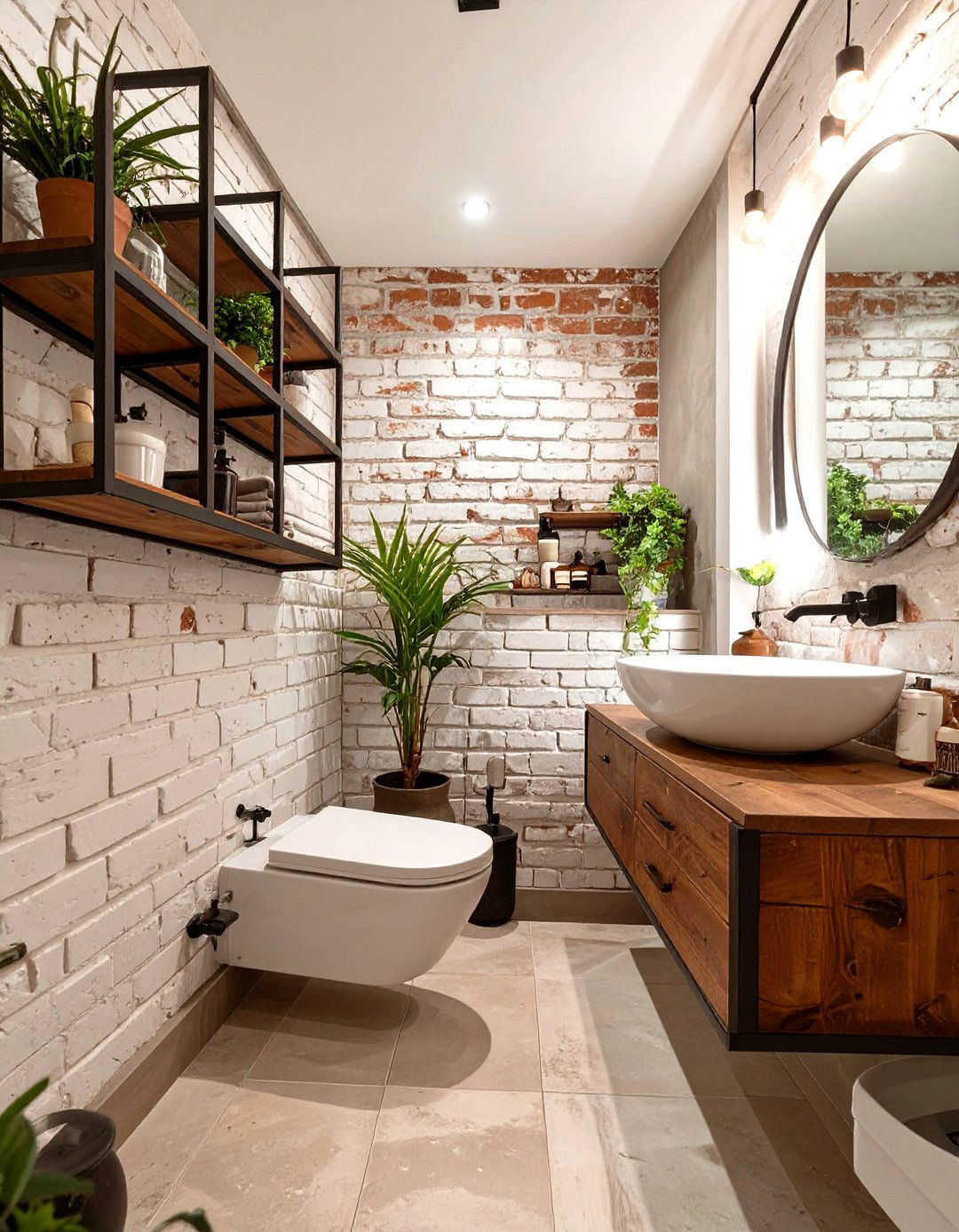 Faux Brick Wallpaper - 30 small bathroom bathroom wallpaper ideas