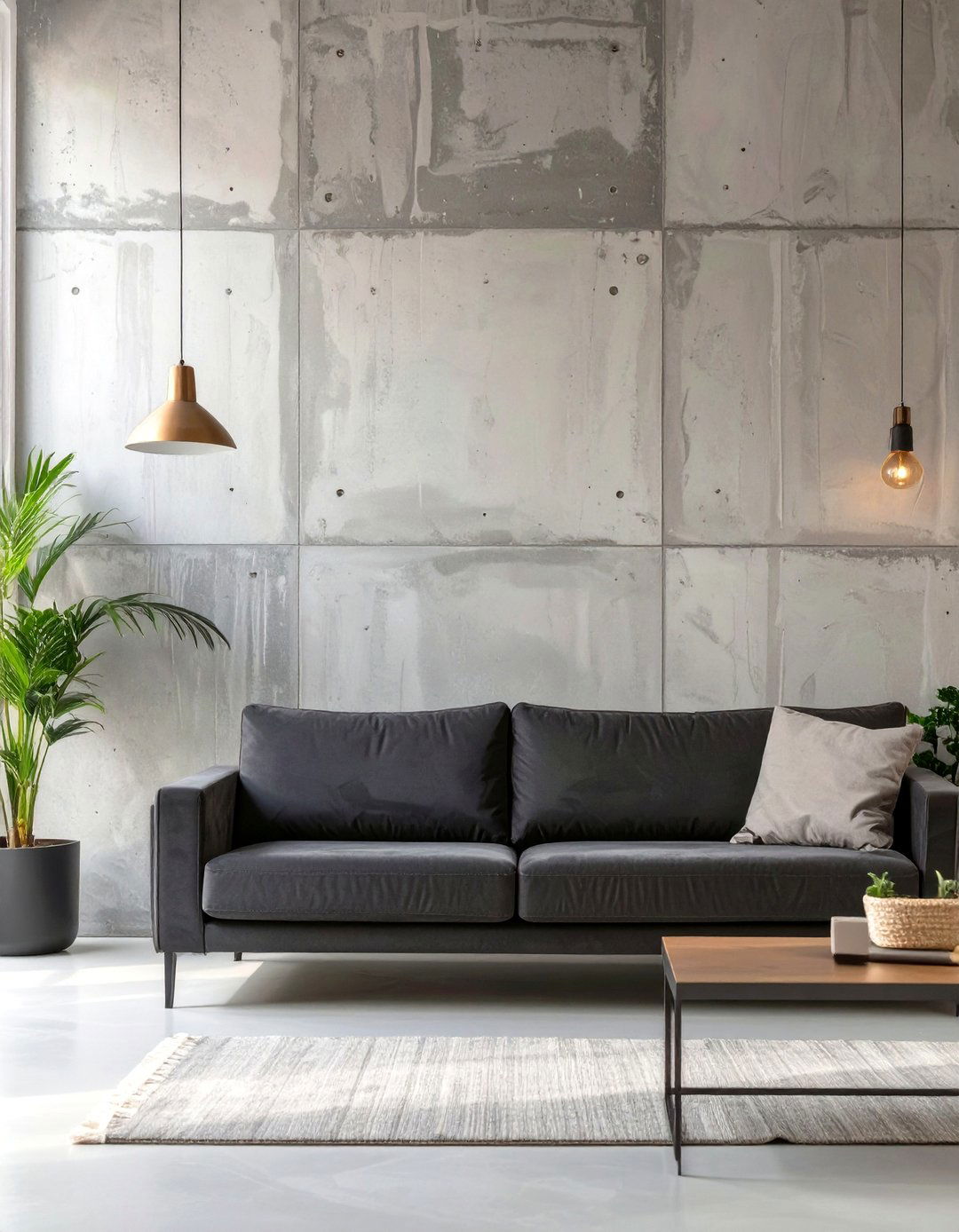 Faux Concrete Finish - 30 simple accent wall ideas