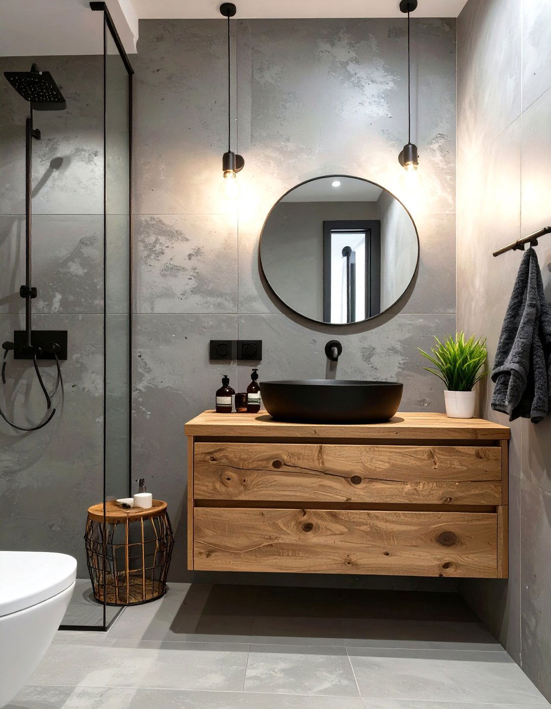 Faux Concrete Wall Finish