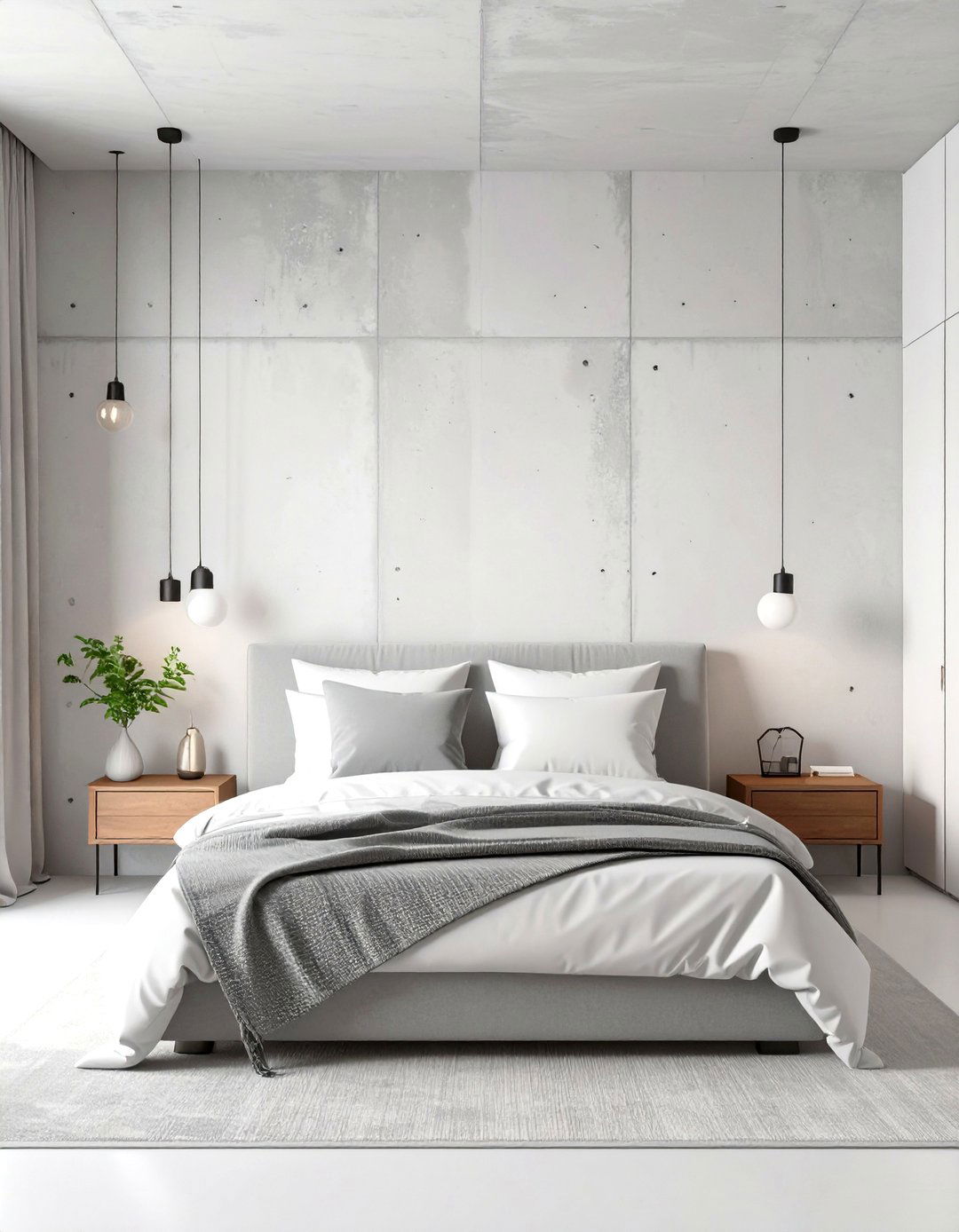 Faux Concrete Wallpaper - 30 wallpaper ideas for bedroom