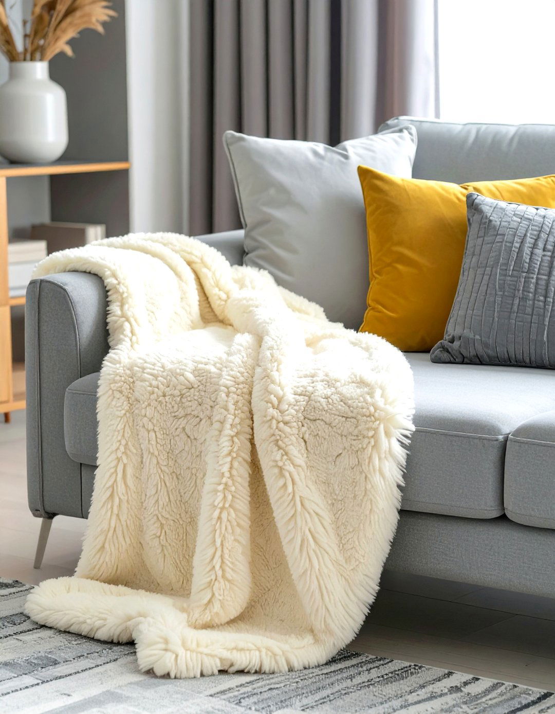 Faux Fur Throws and Pillows - 30 texture in interior design ideas