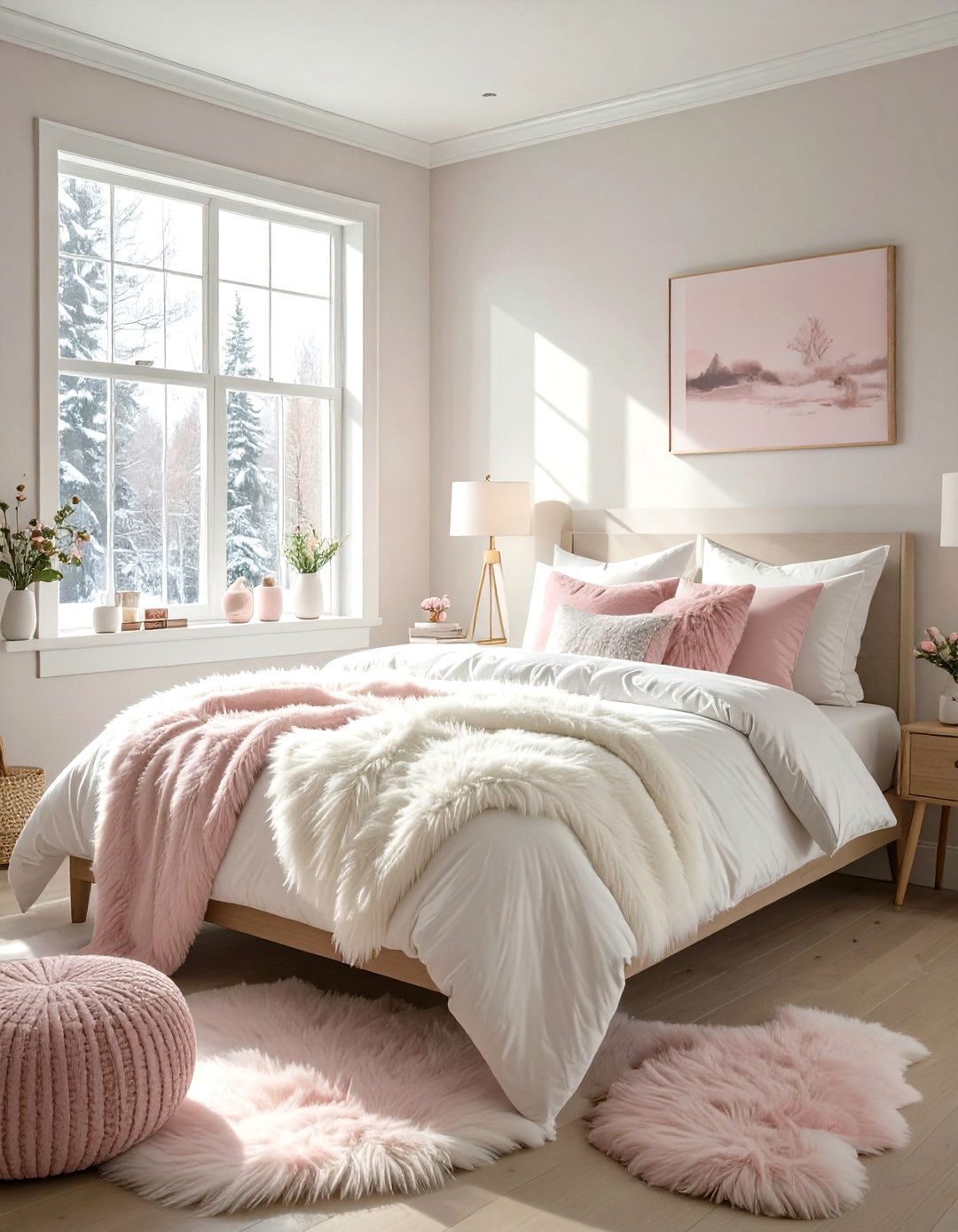 Faux Fur and Textured Accents - 30 tween girl room ideas