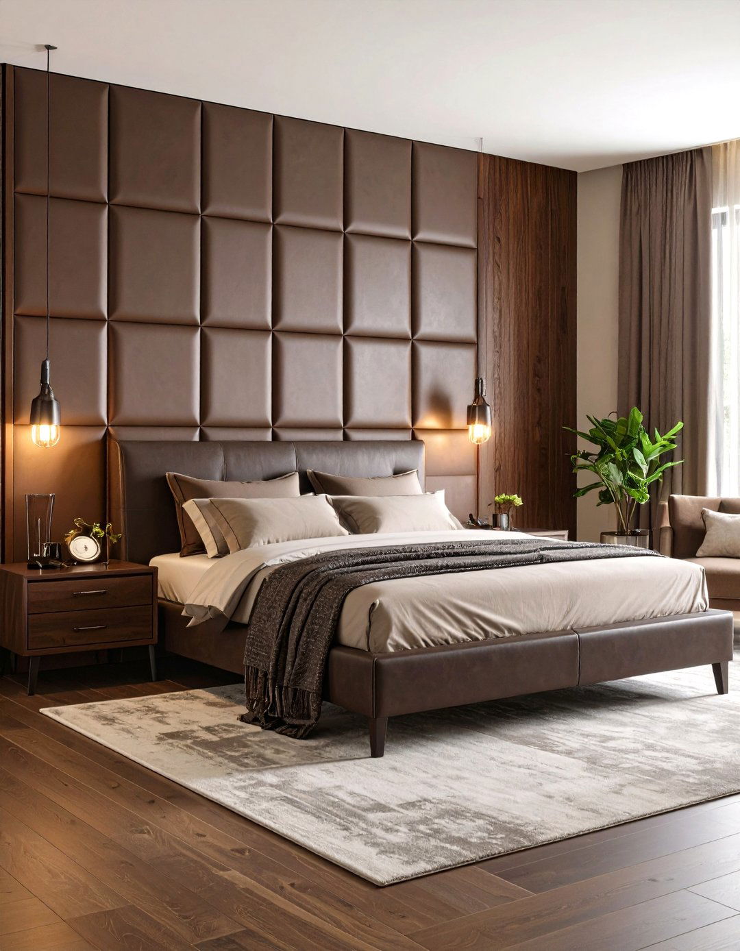 Faux Leather Padded Bedroom - 30 accent wall bedroom ideas