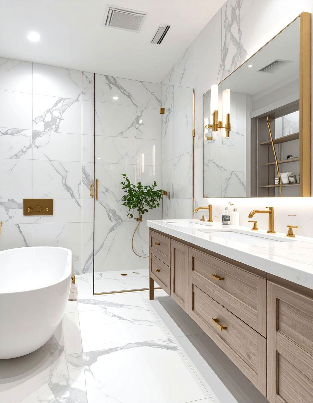 Faux Marble Bathroom Tile Effect - 30 bathroom tile paint ideas