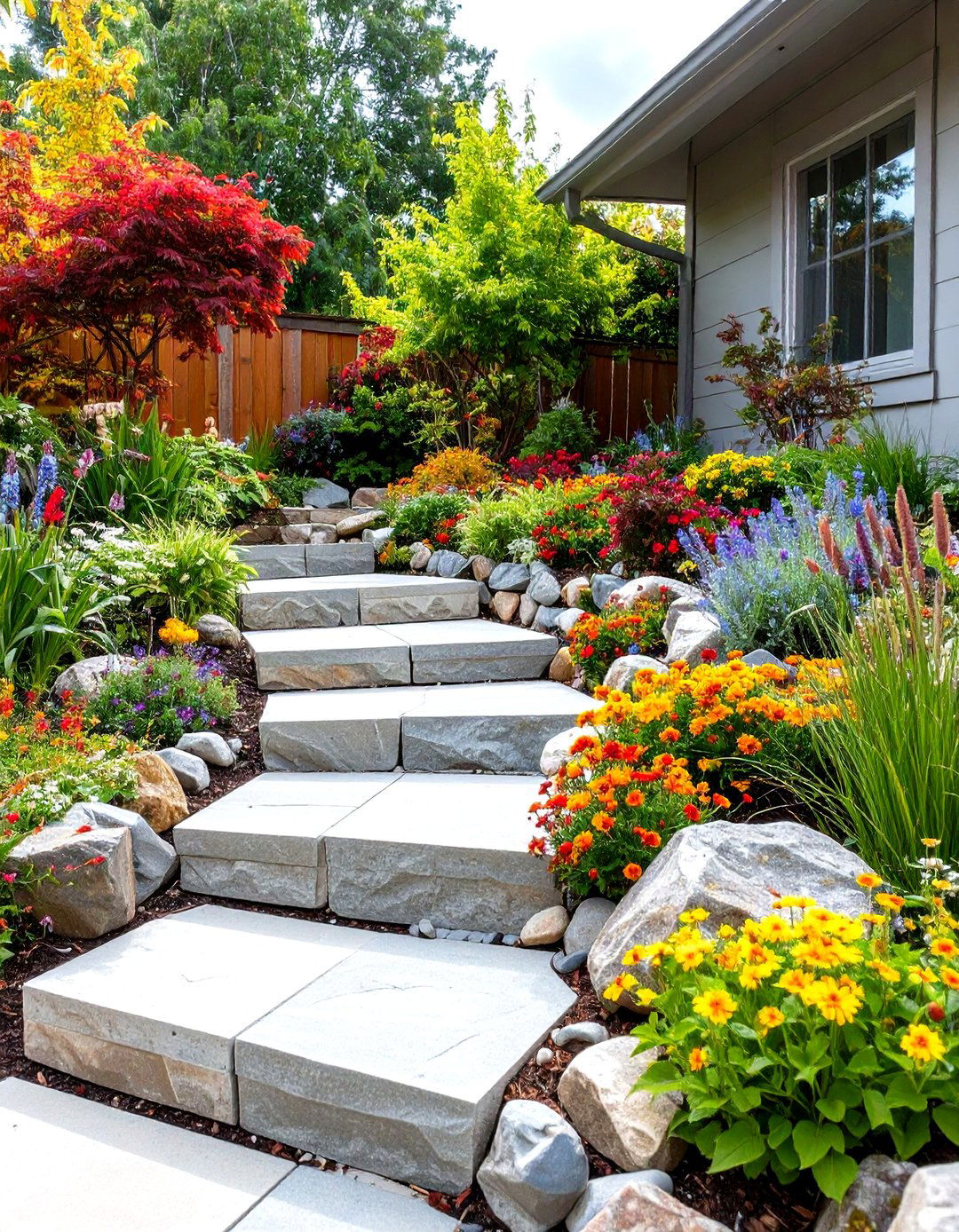 Faux Stone Painted Cinder Block Retaining Wall - 30 painted cinder block garden ideas