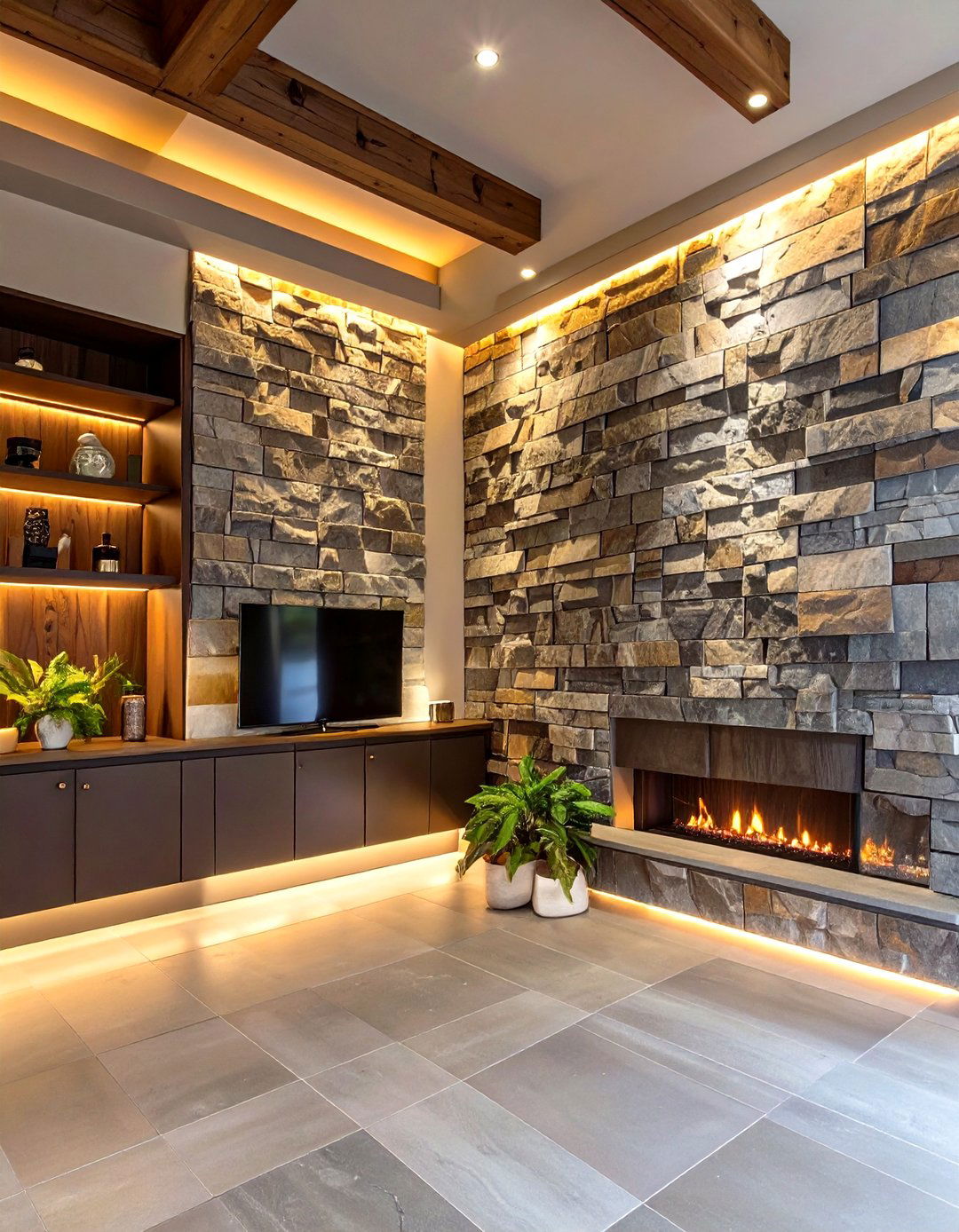 Faux Stone Panel Accent Wall - 30 interior garage wall ideas