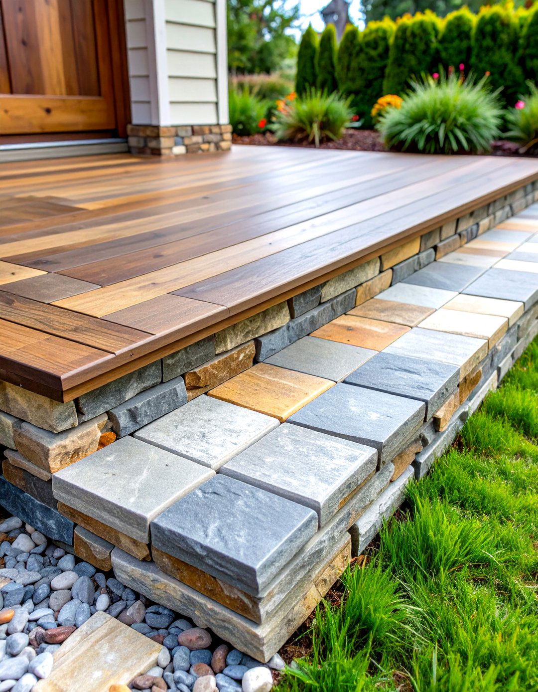 Faux Stone Panel Deck Skirting - 30 porch skirting deck skirting ideas