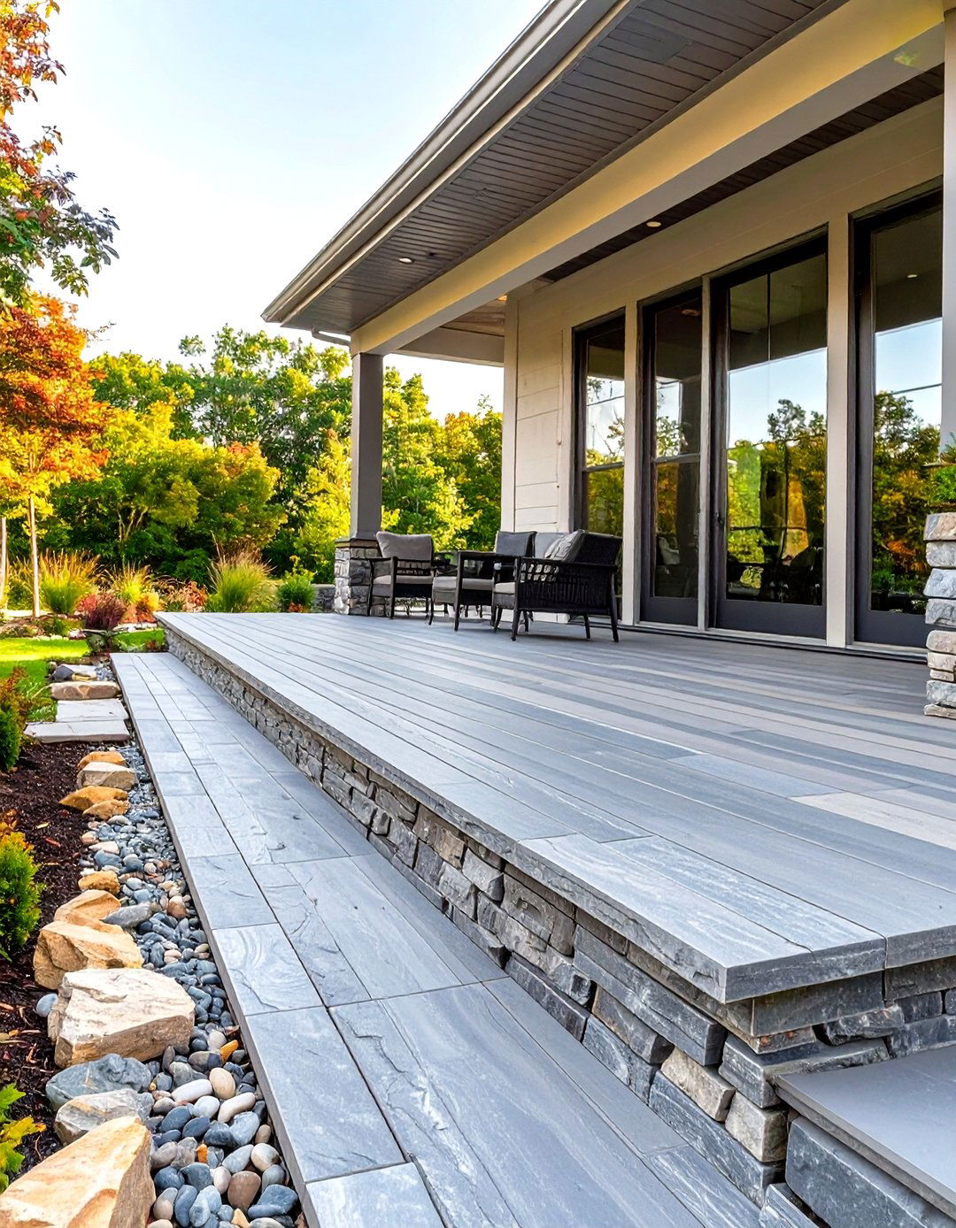 Faux Stone Panel Horizontal Skirting - 30 horizontal deck skirting ideas
