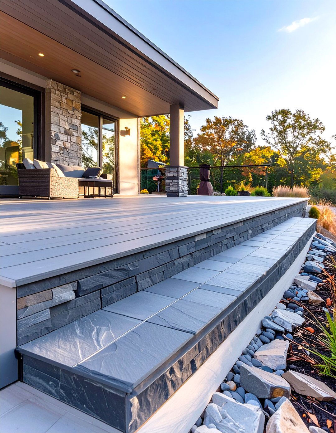 Faux Stone Panel Skirting - 30 deck skirting ideas