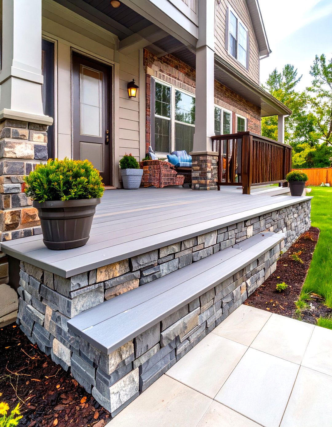 Faux Stone or Brick Panels - 30 inexpensive deck skirting ideas