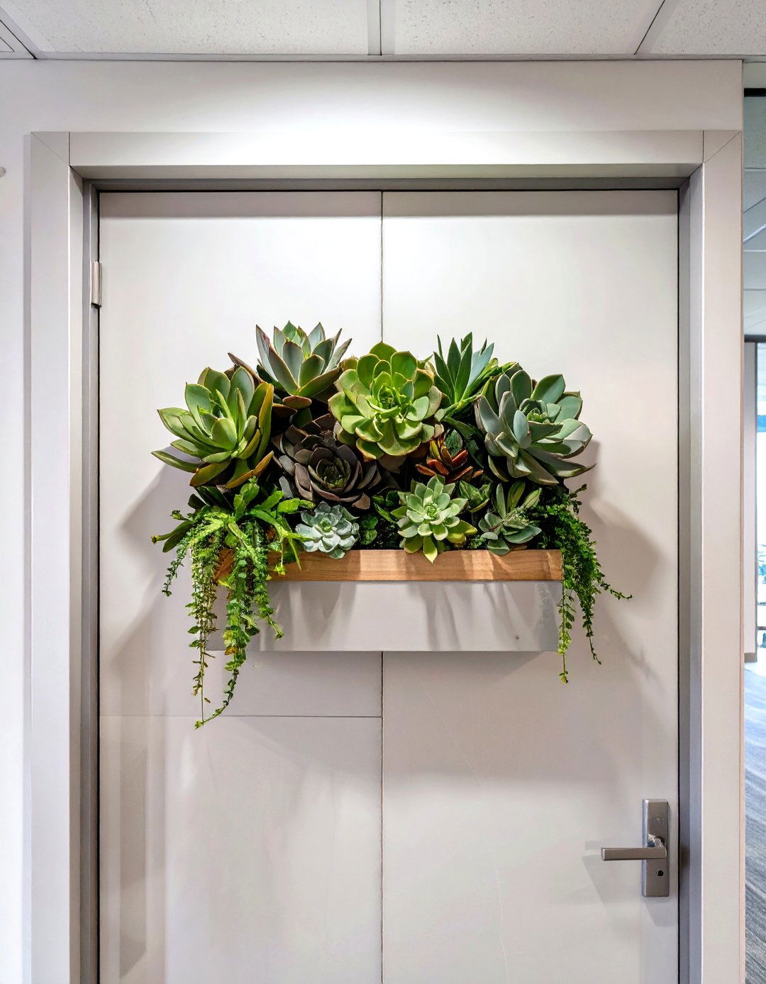 Faux Succulent Garden Door - 30 office door decoration ideas