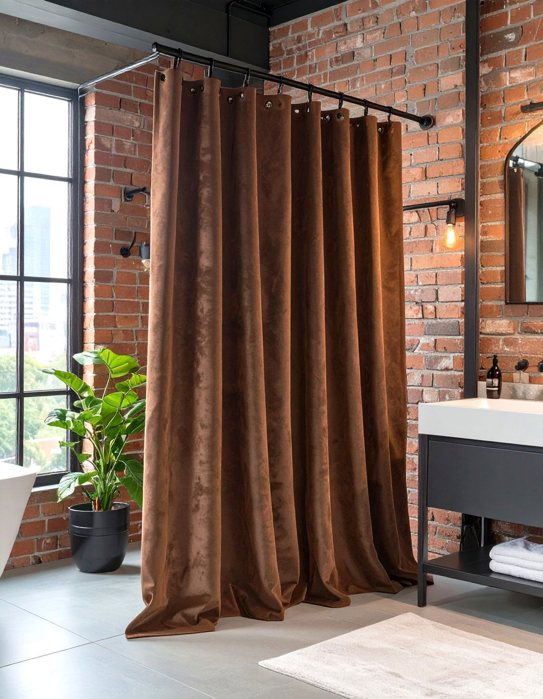 Faux Suede Shower Curtain - 30 shower curtain ideas