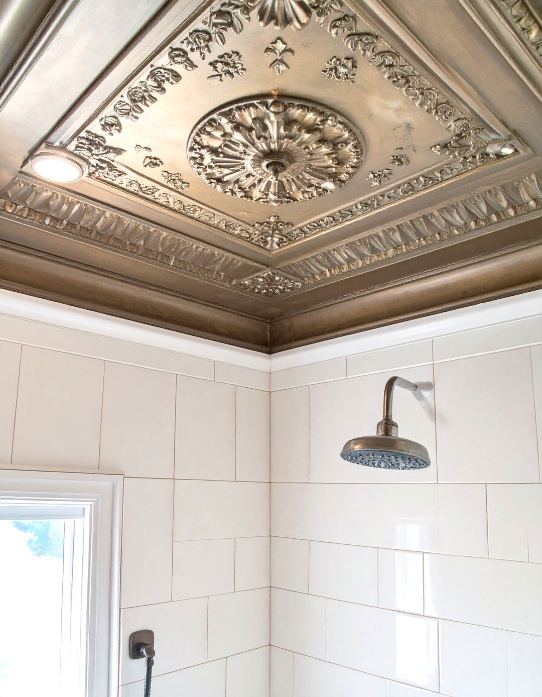 Faux Tin Tile Shower Ceiling - 30 shower ceiling ideas
