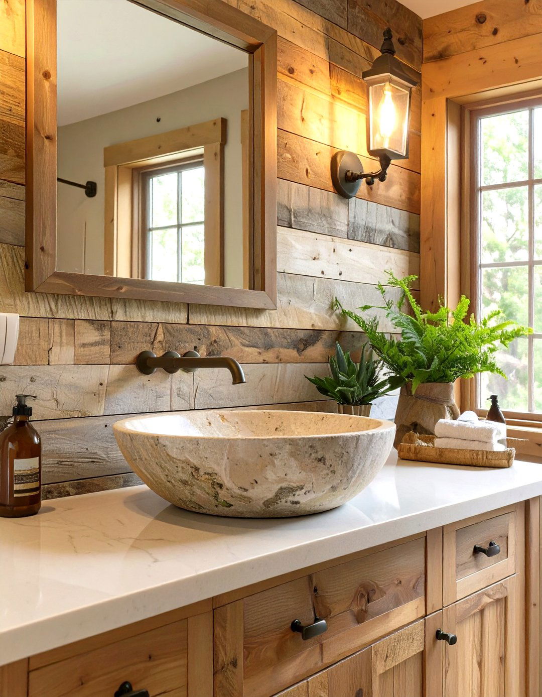 Faux Wood Panel Wallpaper - 30 bathroom wallpaper ideas