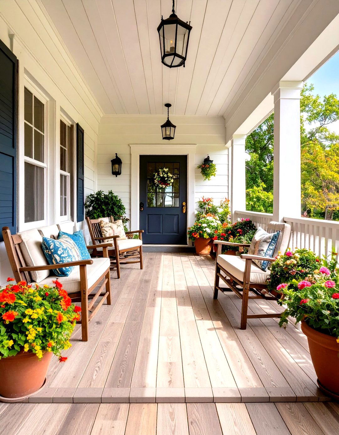 Faux Wood Porcelain Tile Flooring - 30 front porch flooring ideas