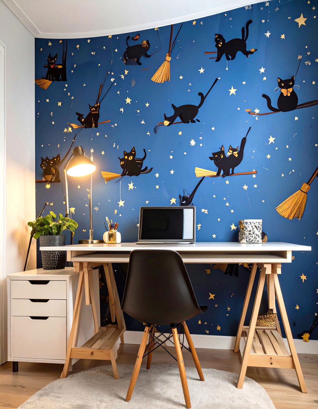 Feline Familiar and Broom Wallpaper - 30 broom wallpaper ideas