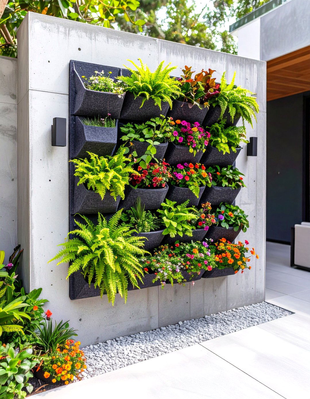 Felt Pocket Wall Planter - 30 vertical garden ideas