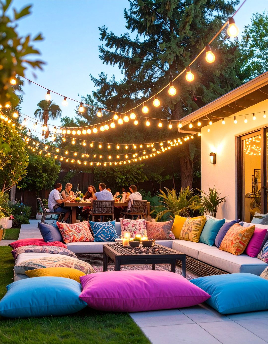 Festoon Lights with Large Bulbs - 30 outdoor patio lighting ideas