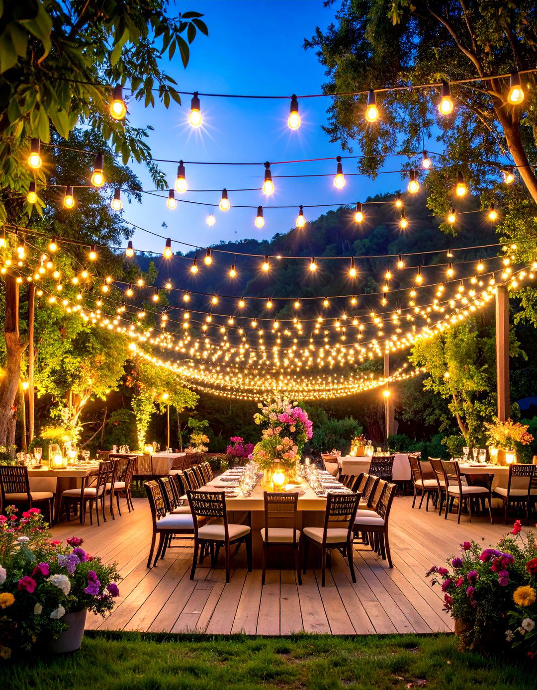 Festoon Patio Light Canopies - 30 patio light ideas
