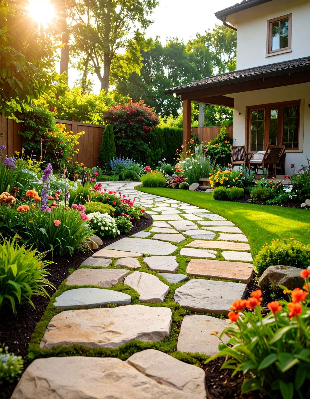 Fieldstone Rock Patio for a Natural Look - 30 rock patio ideas