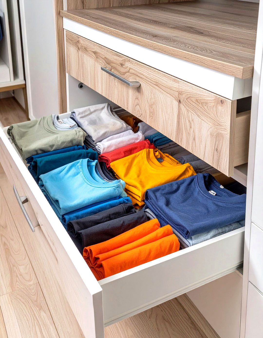 File Fold Clothes in Drawers - 30 ways to organize your closet ideas