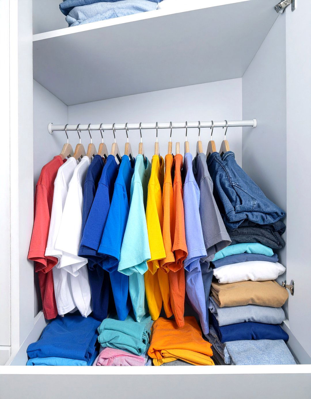 File Fold T Shirts in Drawers - 30 small closet storage ideas