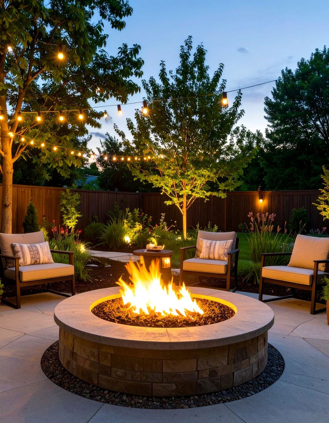 Fire Pit Ambiance with Low Voltage Lights - 30 outdoor  lights ideas