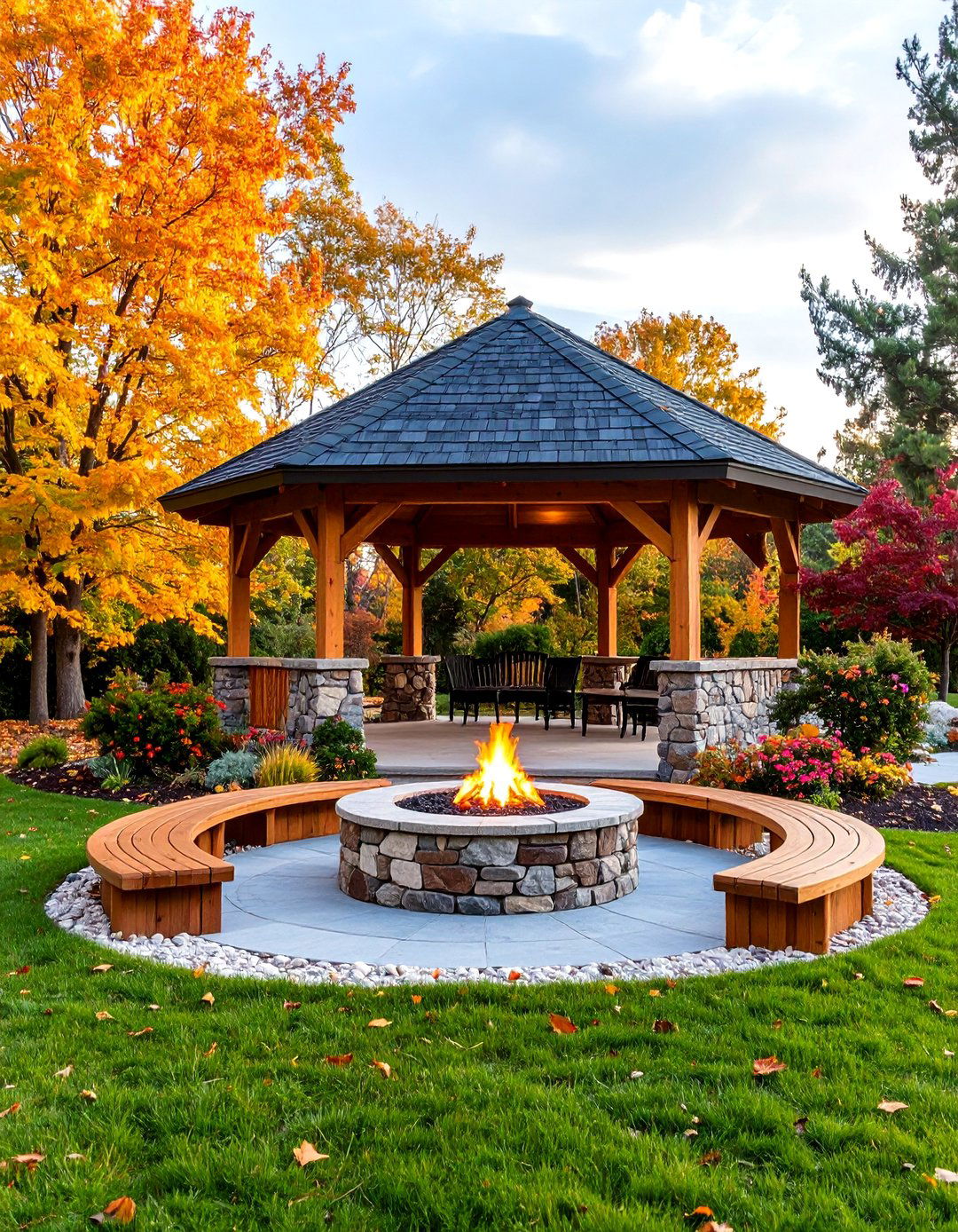 Fire Pit Gazebo - 30 backyard gazebo ideas