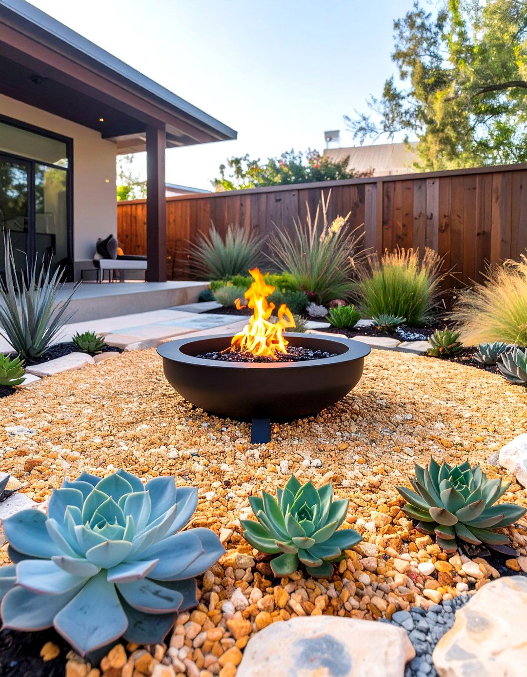 Fire Pit on a Bed of Decomposed Granite - 30 small backyard fire pit ideas landscaping