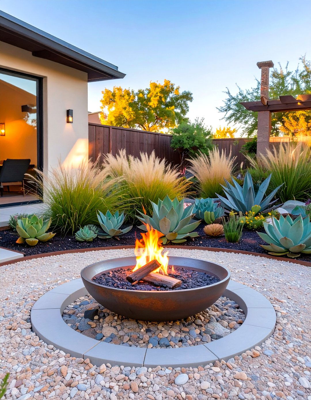 Fire Pit on a Decomposed Granite Patio - 30 simple backyard fire pit ideas