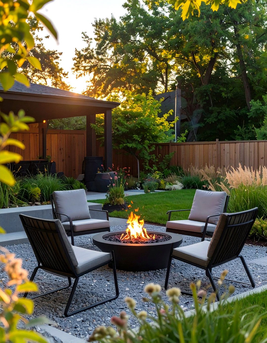 Fire Pit with Seating Area - 30 small backyard garden ideas