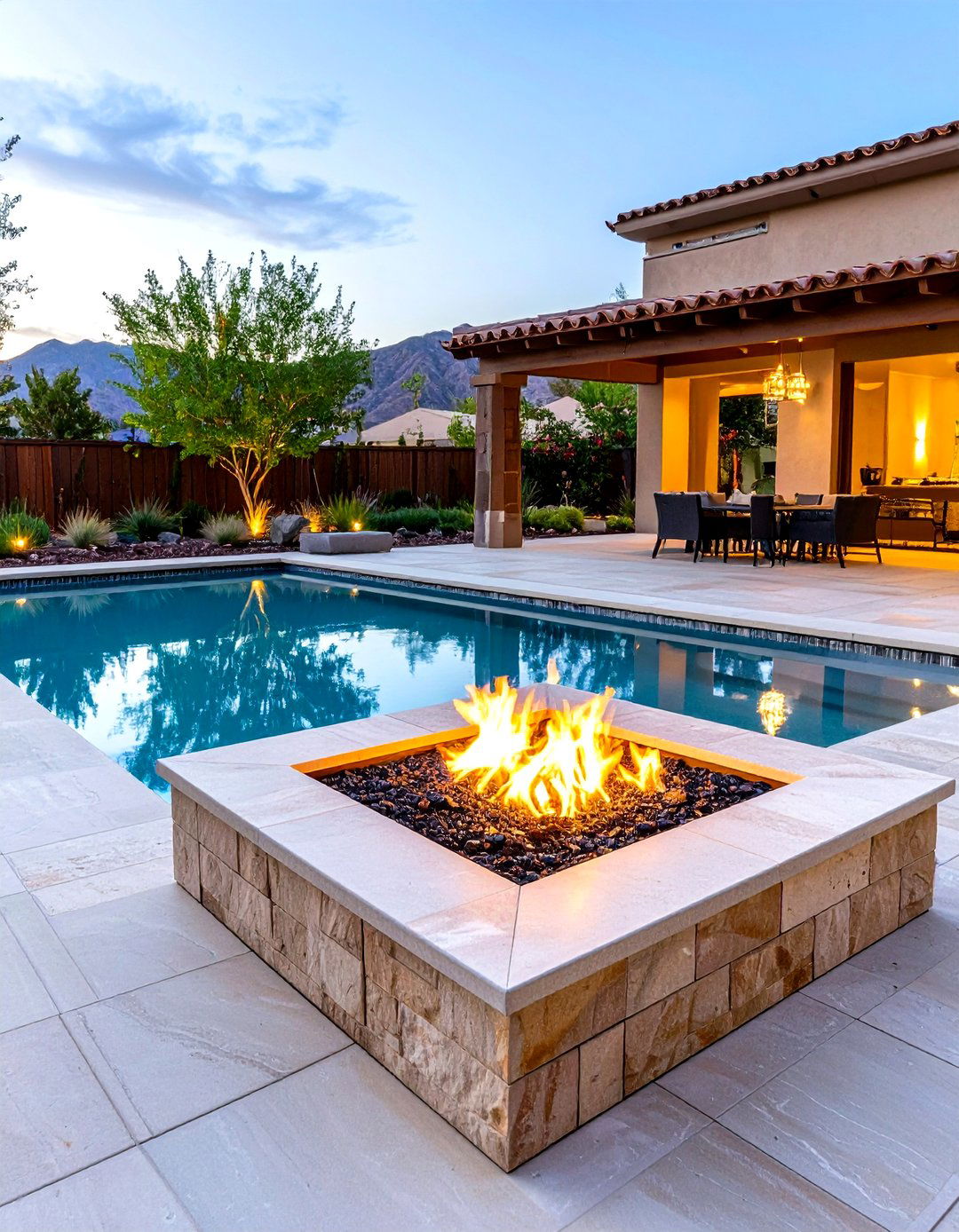 Fire Pit with Water Feature - 30 fire pit ideas for backyard