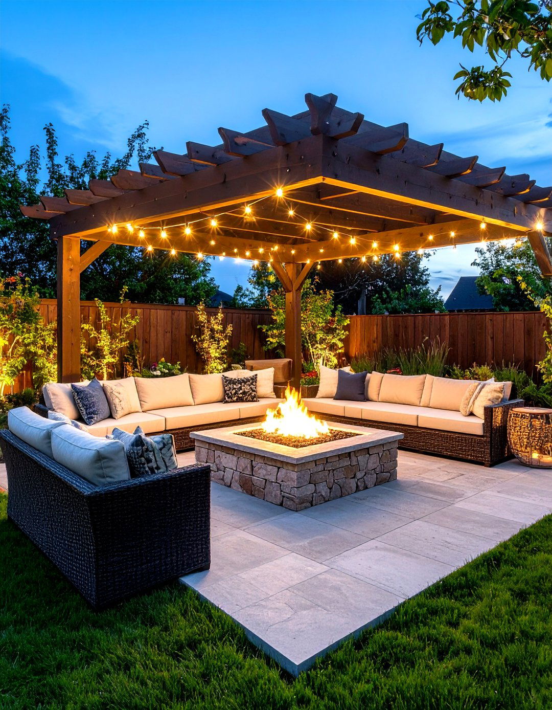 Fire Pit with a Pergola - 30 fire pit ideas for backyard