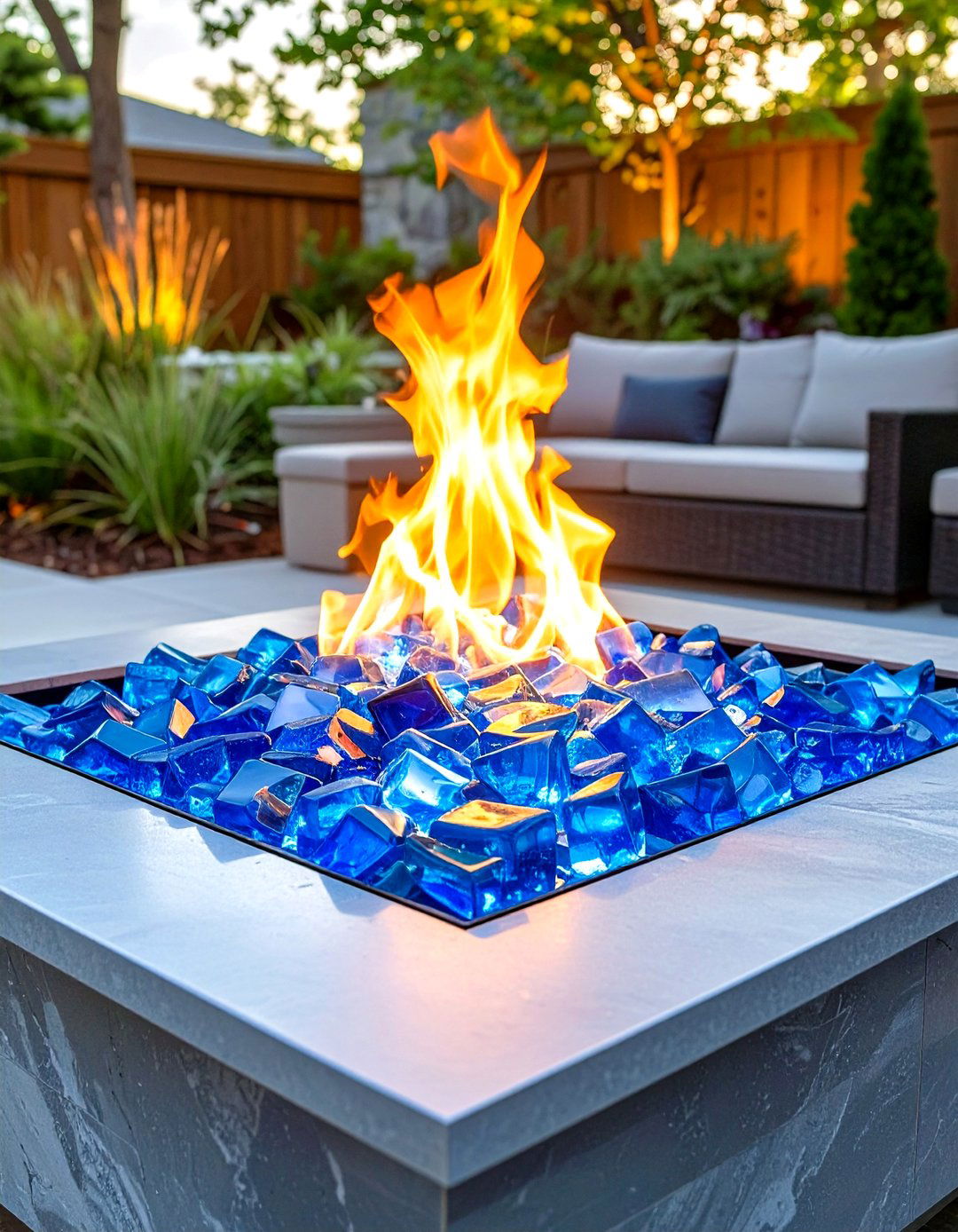 Fire and Ice Firepit - 30 outdoor firepit ideas