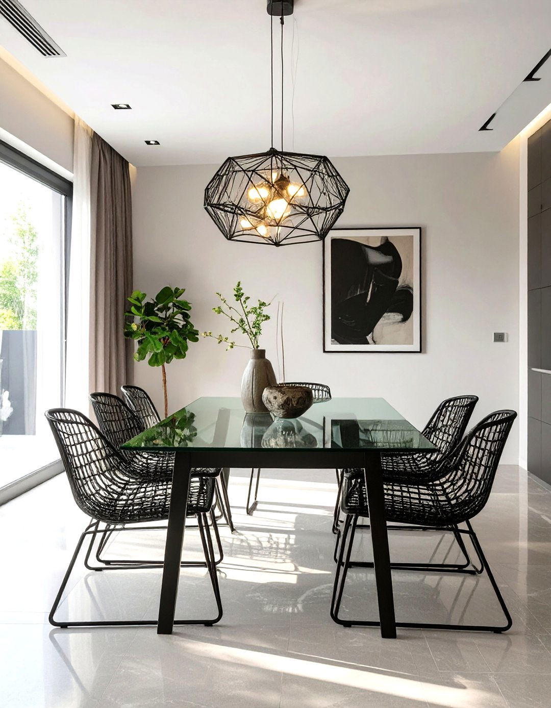 Firefly A high quality image with extra brightness of a contemporary dining room with a - 30 mood board interior design ideas